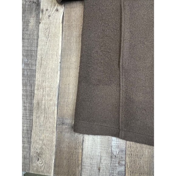 Stormy Kormer Women M Pea Coat Isle Jacket Wool Blend Brown Soft Button Front - Picture 3 of 8